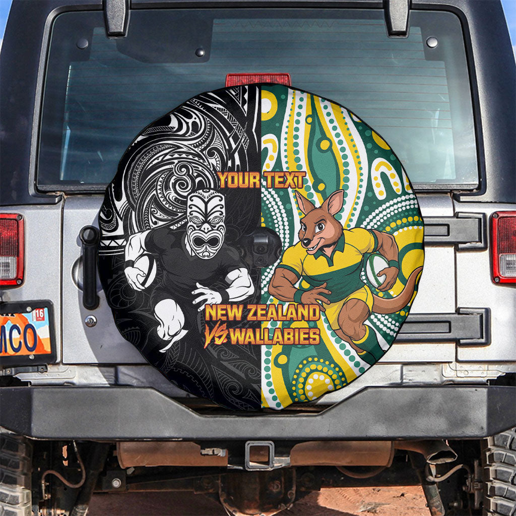 Custom Australia vs New Zealand Spare Tire Cover Rugby Rivalry Two Nations One Battle