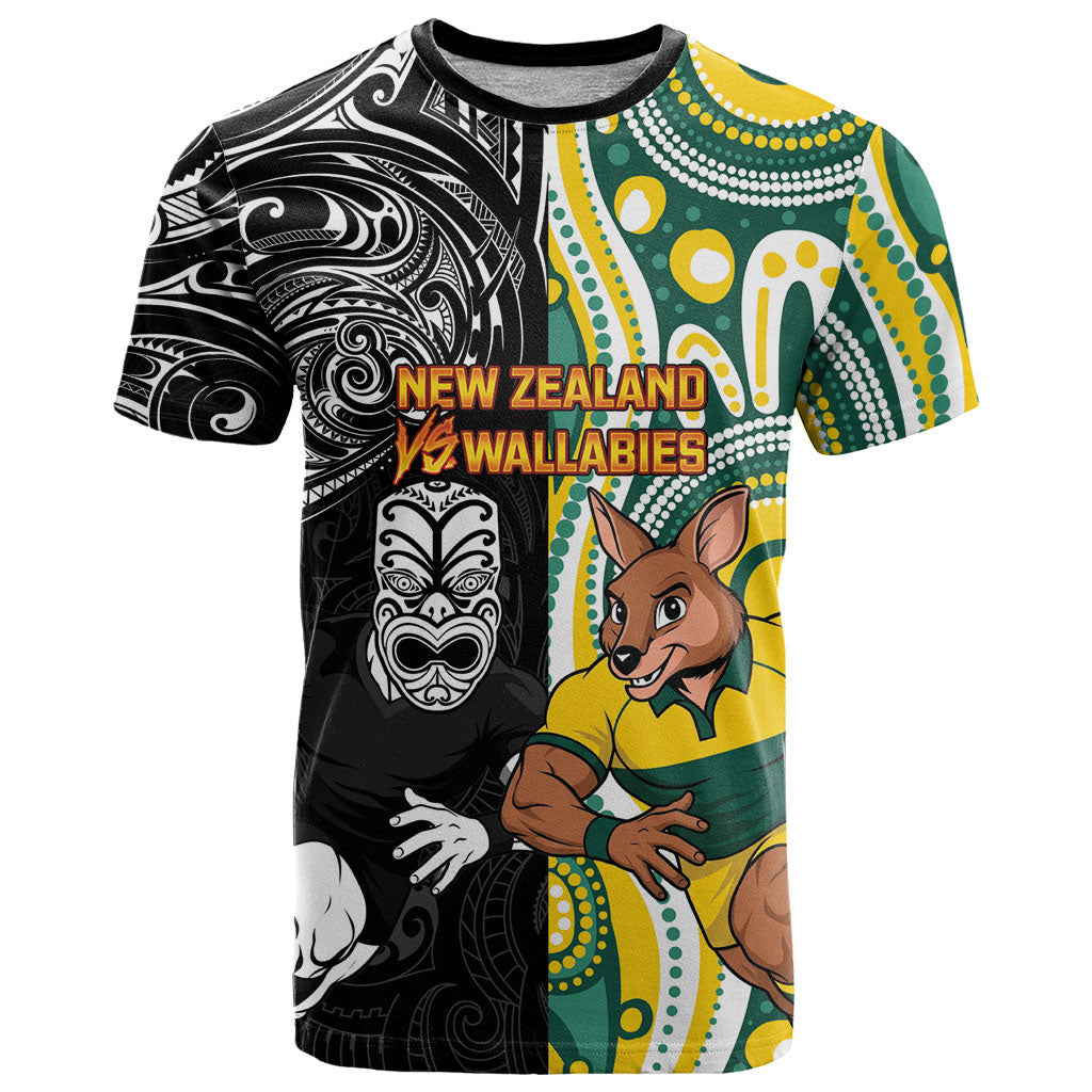 Custom Australia vs New Zealand T Shirt Rugby Rivalry Two Nations One Battle