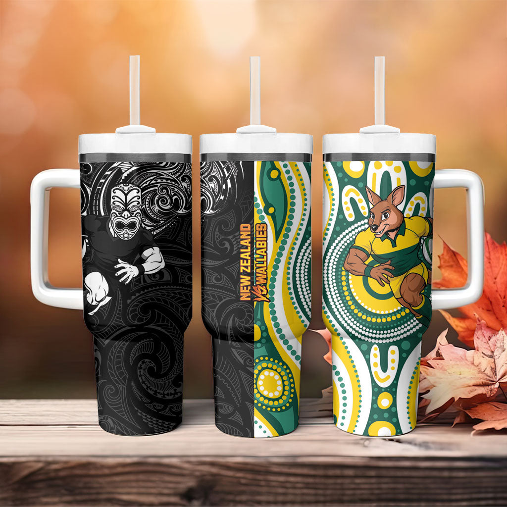 Australia vs New Zealand Tumbler With Handle Rugby Rivalry Two Nations One Battle