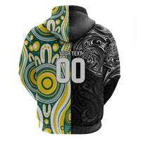 Custom Australia vs New Zealand Zip Hoodie Rugby Rivalry Two Nations One Battle