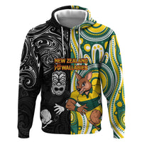 Custom Australia vs New Zealand Zip Hoodie Rugby Rivalry Two Nations One Battle