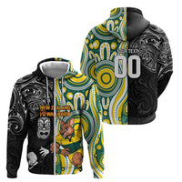 Custom Australia vs New Zealand Zip Hoodie Rugby Rivalry Two Nations One Battle