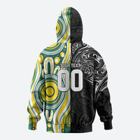 Custom Australia vs New Zealand Zip Hoodie Rugby Rivalry Two Nations One Battle