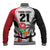 Custom Fiji England Rugby Baseball Jacket Tapa Pattern and Rose Flower World Cup 2023 LT9 - Polynesian Pride