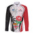 Custom Fiji England Rugby Long Sleeve Button Shirt Tapa Pattern and Rose Flower World Cup 2023 LT9 Unisex White - Polynesian Pride