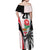 Custom Fiji England Rugby Off Shoulder Maxi Dress Tapa Pattern and Rose Flower World Cup 2023 LT9 - Polynesian Pride