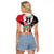 Custom Fiji England Rugby Raglan Cropped T Shirt Tapa Pattern and Rose Flower World Cup 2023 LT9 - Polynesian Pride