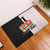 Custom Fiji England Rugby Rubber Doormat Tapa Pattern and Rose Flower World Cup 2023 LT9 White - Polynesian Pride