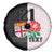 Custom Fiji England Rugby Spare Tire Cover Tapa Pattern and Rose Flower World Cup 2023 LT9 - Polynesian Pride