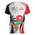 Custom Fiji England Rugby Women V Neck T Shirt Tapa Pattern and Rose Flower World Cup 2023 LT9 Female White - Polynesian Pride