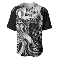 Aloha Black Tribal Honu Tattoo Baseball Jersey LT9 Black - Polynesian Pride