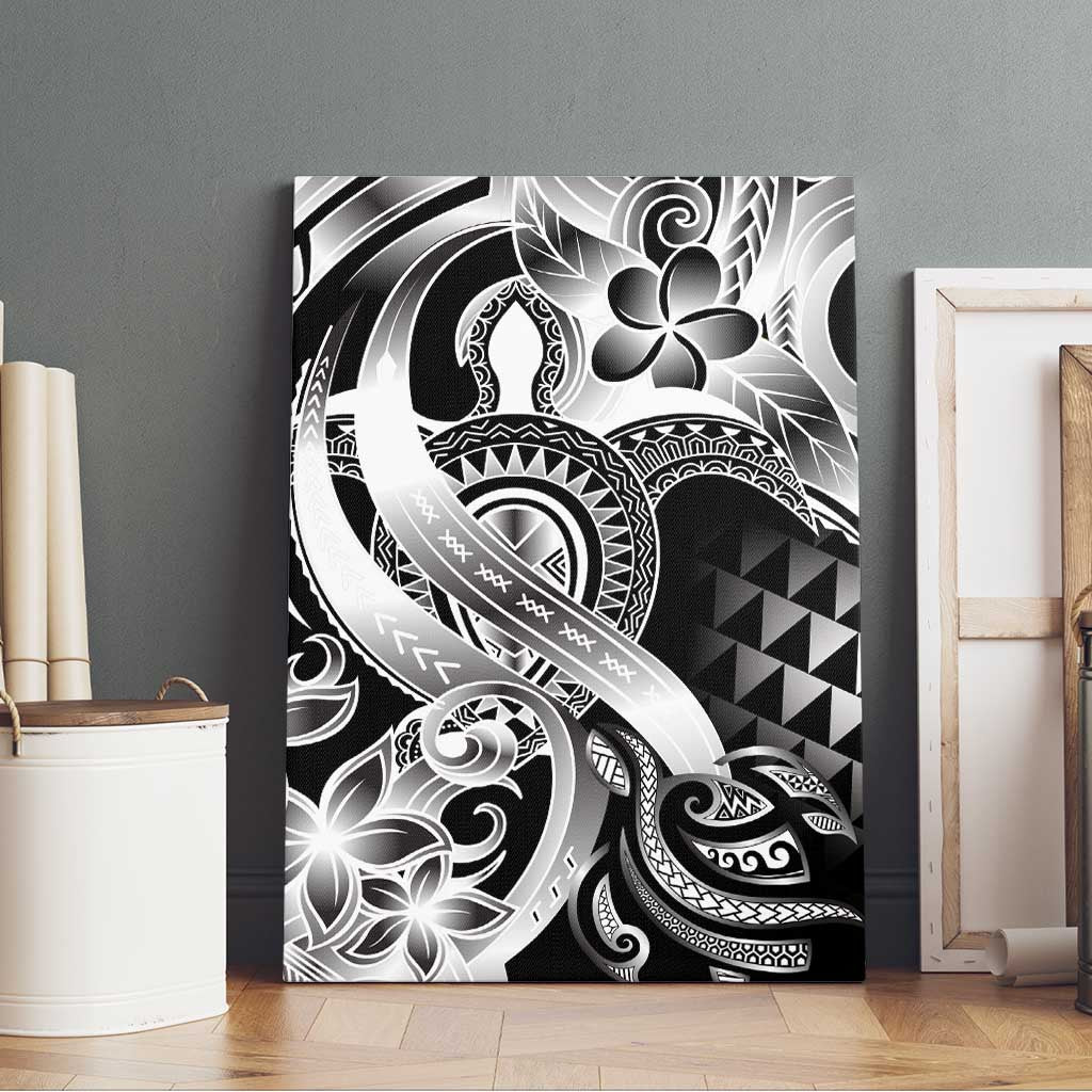 Aloha Black Tribal Honu Tattoo Canvas Wall Art