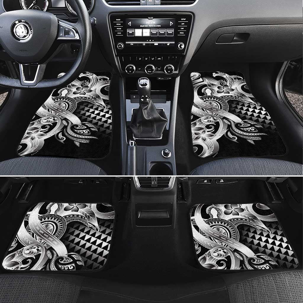 Aloha Black Tribal Honu Tattoo Car Mats LT9 Set 4pcs Black - Polynesian Pride