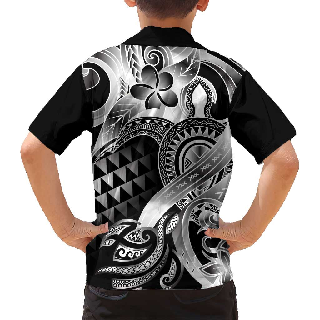 Aloha Black Tribal Honu Tattoo Family Matching Puletasi and Hawaiian Shirt LT9 - Polynesian Pride
