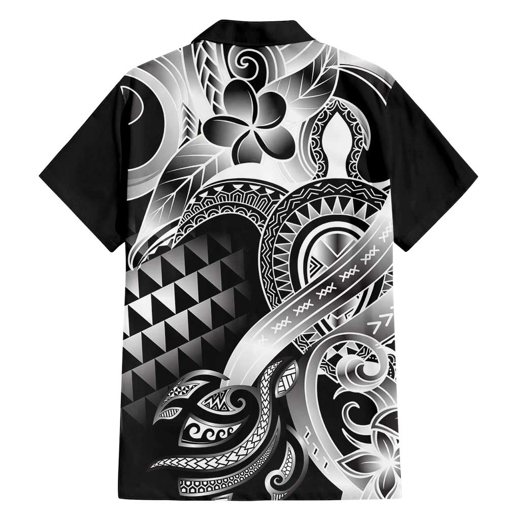 Aloha Black Tribal Honu Tattoo Family Matching Puletasi and Hawaiian Shirt LT9 - Polynesian Pride