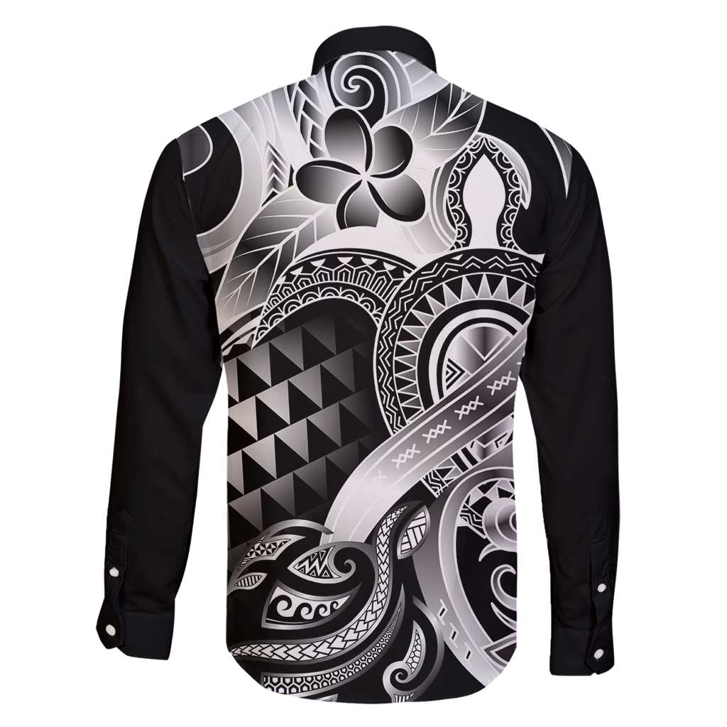 Aloha Black Tribal Honu Tattoo Family Matching Puletasi and Hawaiian Shirt LT9 - Polynesian Pride