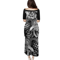 Aloha Black Tribal Honu Tattoo Family Matching Puletasi and Hawaiian Shirt LT9 - Polynesian Pride