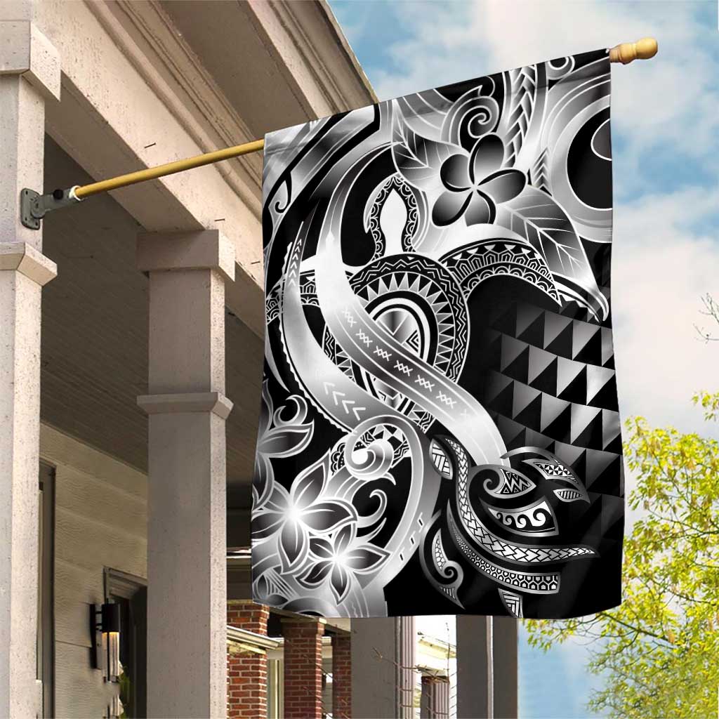 Aloha Black Tribal Honu Tattoo Garden Flag LT9 House Flag Black - Polynesian Pride
