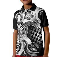 Aloha Black Tribal Honu Tattoo Kid Polo Shirt LT9 Kid Black - Polynesian Pride