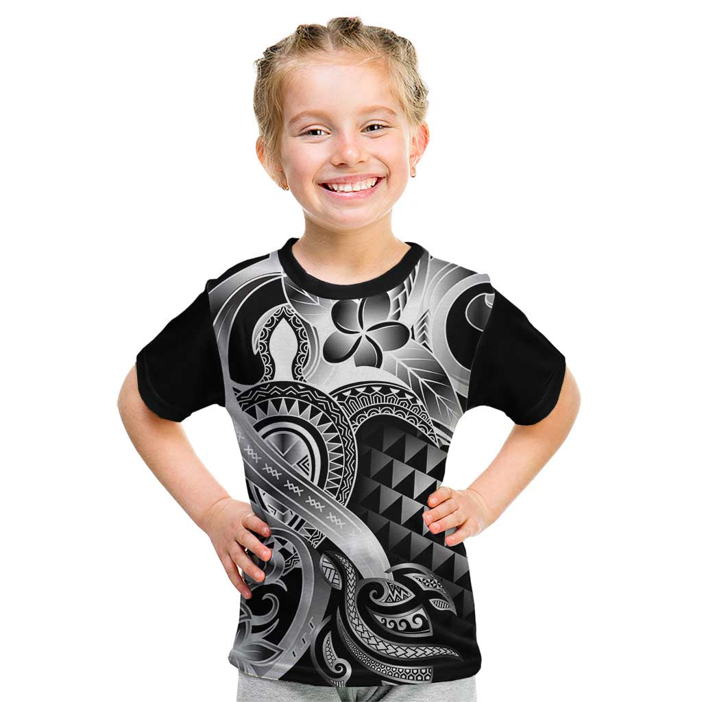 Aloha Black Tribal Honu Tattoo Kid T Shirt LT9 Black - Polynesian Pride