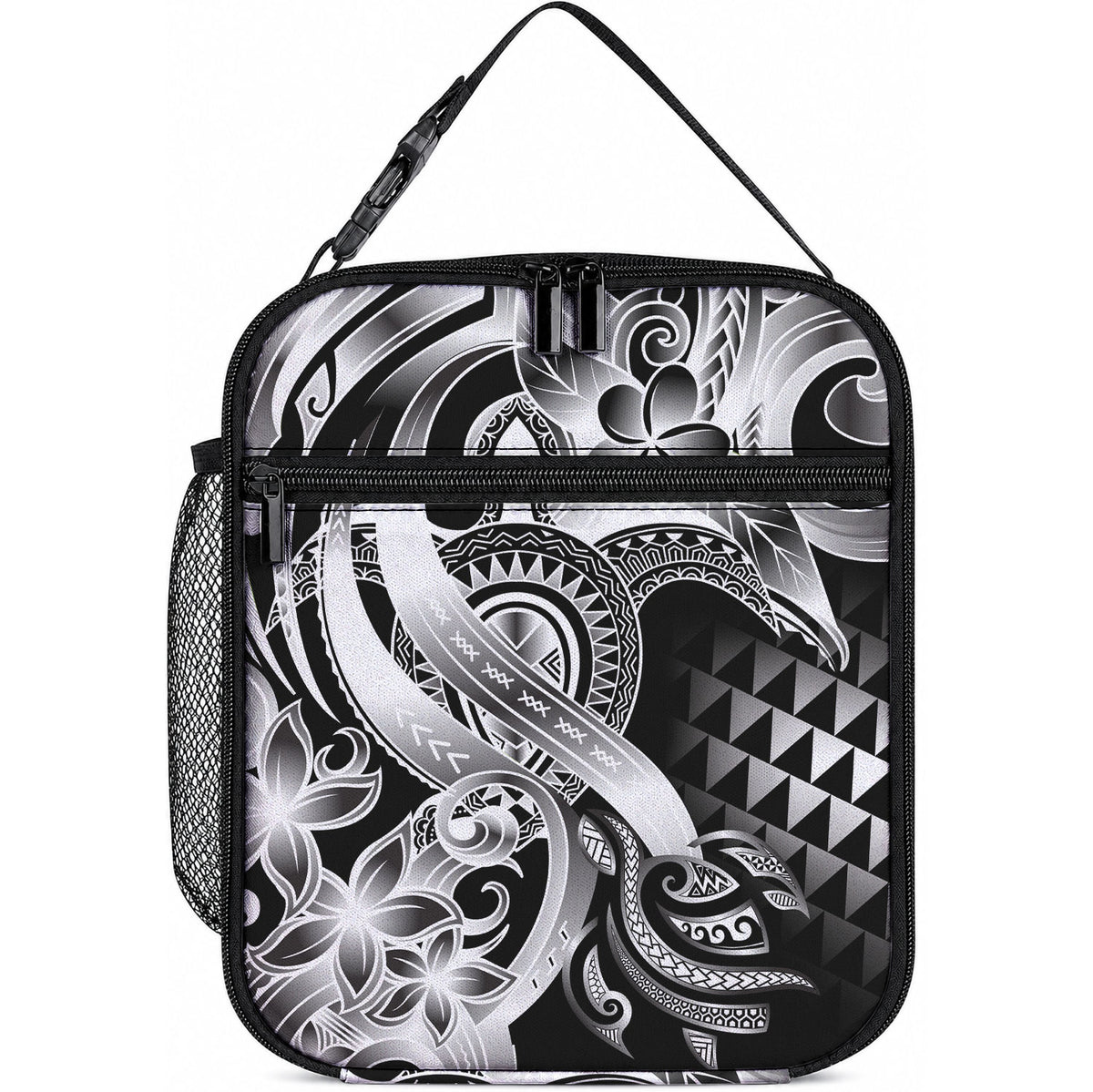 Aloha Black Tribal Honu Tattoo Lunch Bag LT9 10.2 × 8.3 × 4.3 inch Black - Polynesian Pride
