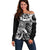 Aloha Black Tribal Honu Tattoo Off Shoulder Sweater