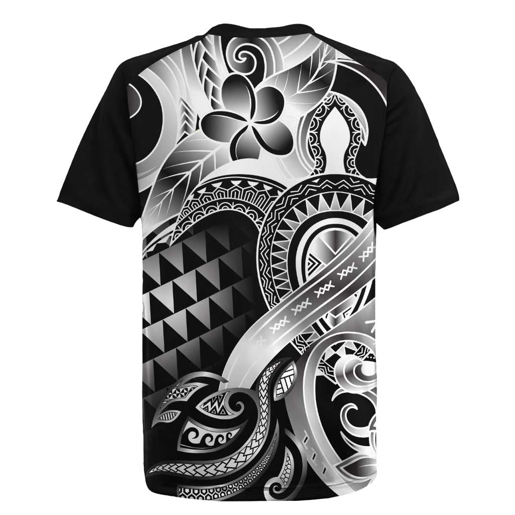 Aloha Black Tribal Honu Tattoo Rugby Jersey LT9 - Polynesian Pride