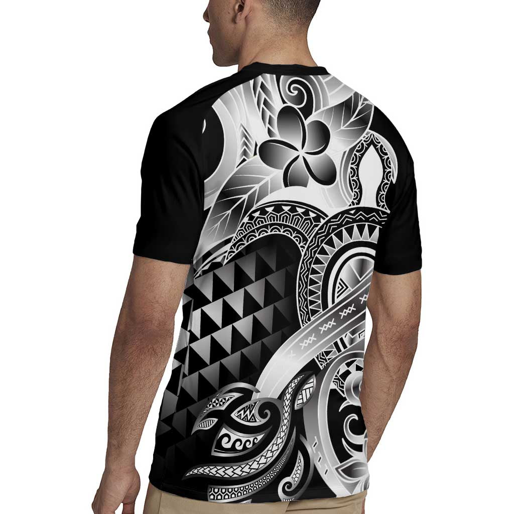 Aloha Black Tribal Honu Tattoo Rugby Jersey LT9 - Polynesian Pride