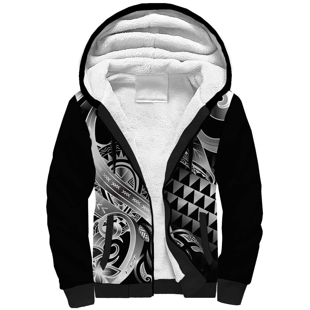 Aloha Black Tribal Honu Tattoo Sherpa Hoodie