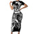 Aloha Black Tribal Honu Tattoo Short Sleeve Bodycon Dress