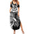 Aloha Black Tribal Honu Tattoo Summer Maxi Dress