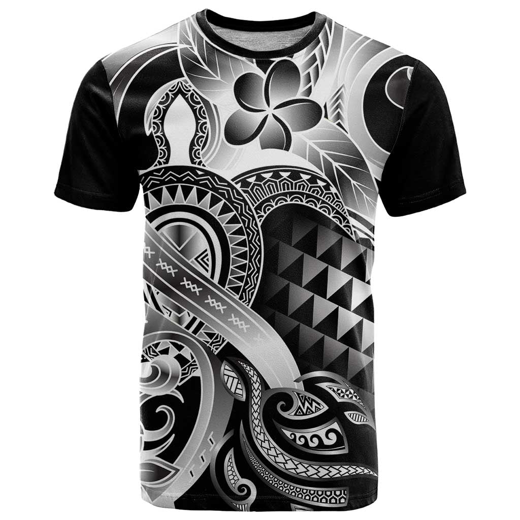 Aloha Black Tribal Honu Tattoo T Shirt LT9 Black - Polynesian Pride