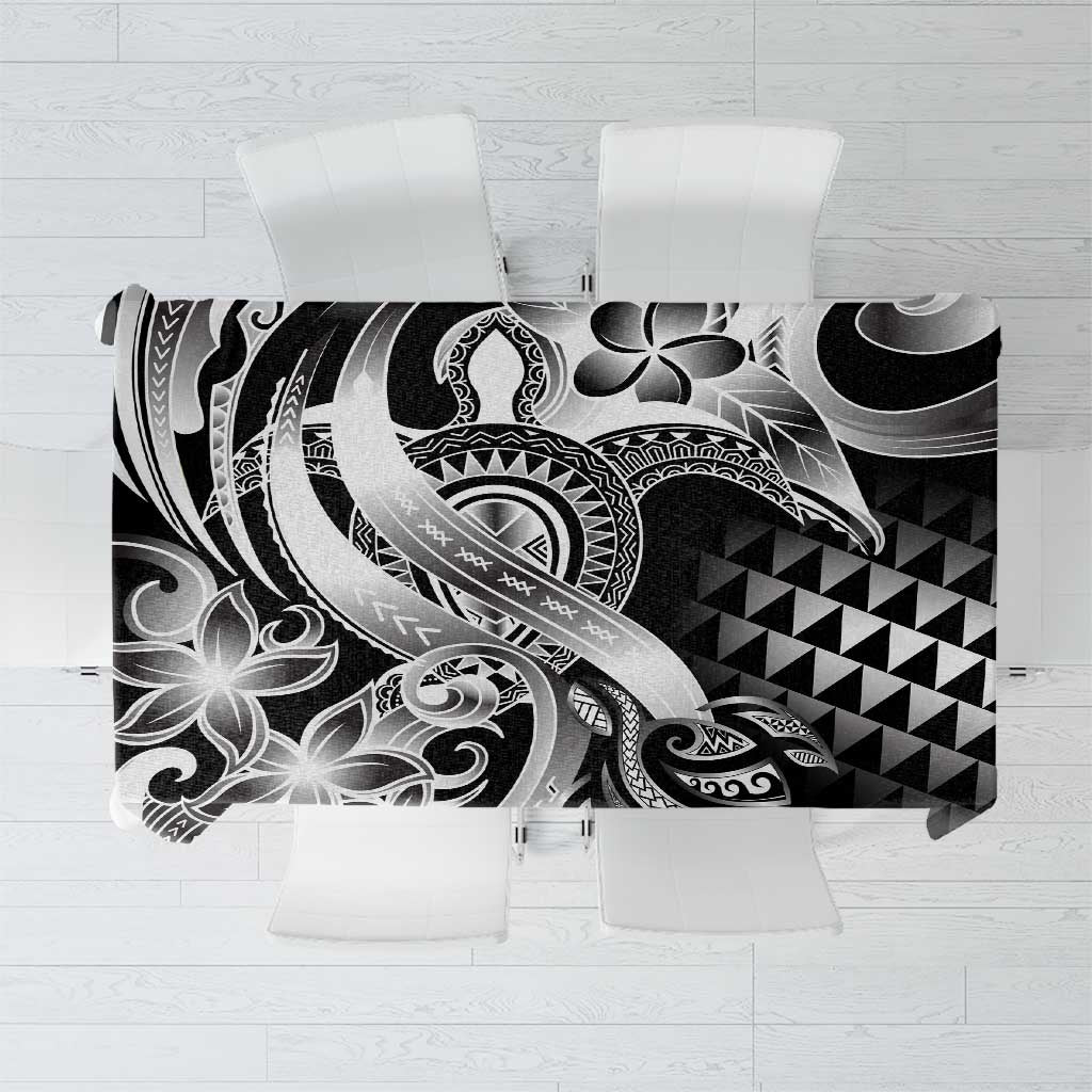 Aloha Black Tribal Honu Tattoo Tablecloth LT9 Black - Polynesian Pride