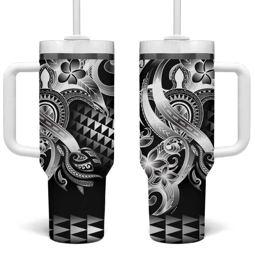 Aloha Black Tribal Honu Tattoo Tumbler With Handle