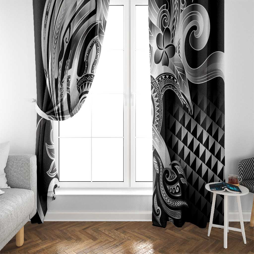 Aloha Black Tribal Honu Tattoo Window Curtain