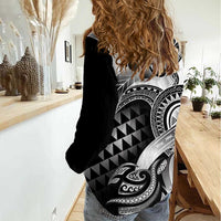 Aloha Black Tribal Honu Tattoo Women Casual Shirt LT9 - Polynesian Pride
