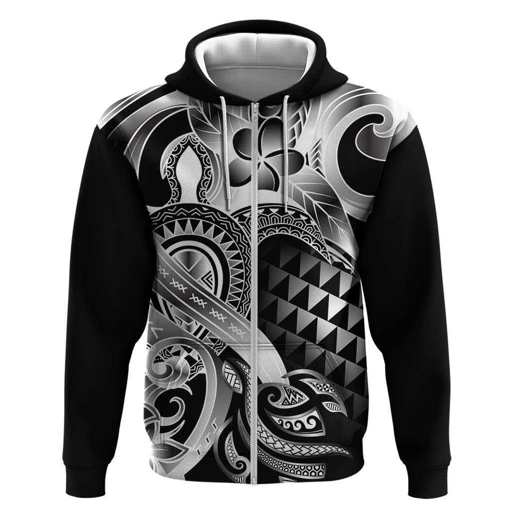 Aloha Black Tribal Honu Tattoo Zip Hoodie
