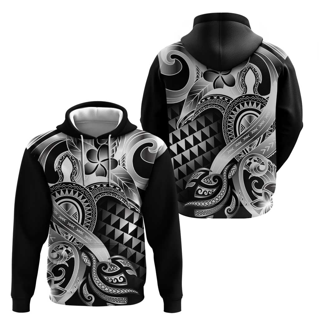 Aloha Black Tribal Honu Tattoo Zip Hoodie