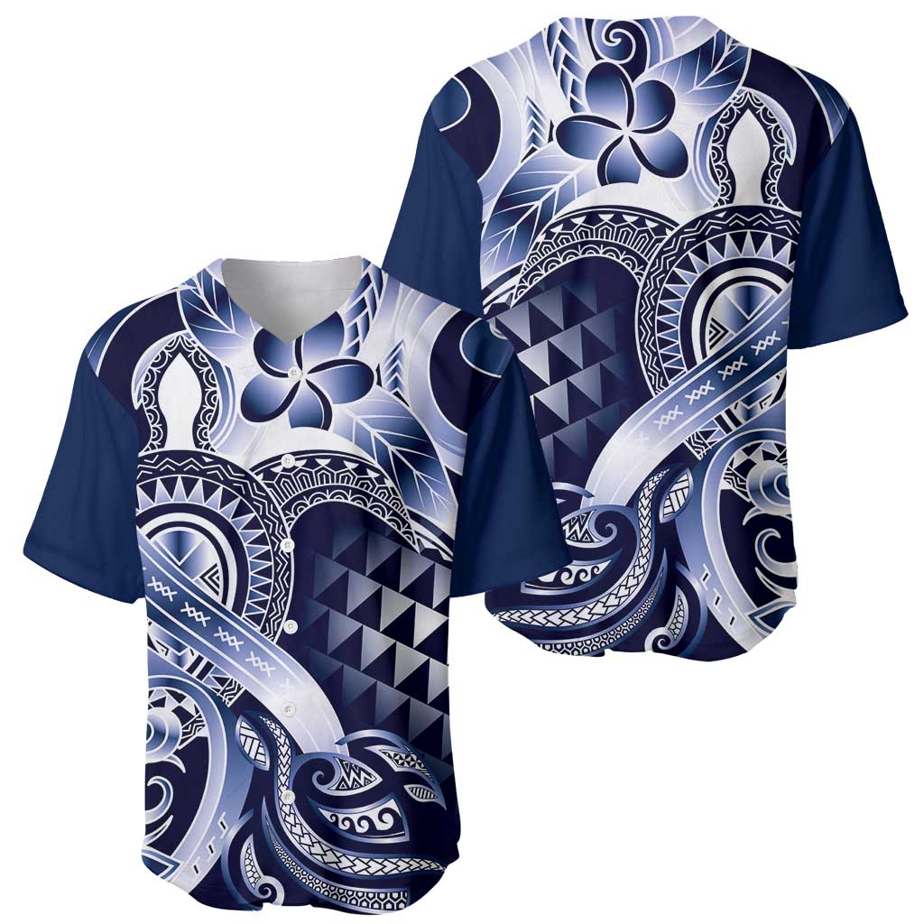 Aloha Blue Tribal Honu Tattoo Baseball Jersey LT9 - Polynesian Pride
