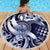 Aloha Blue Tribal Honu Tattoo Beach Blanket