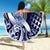 Aloha Blue Tribal Honu Tattoo Beach Blanket