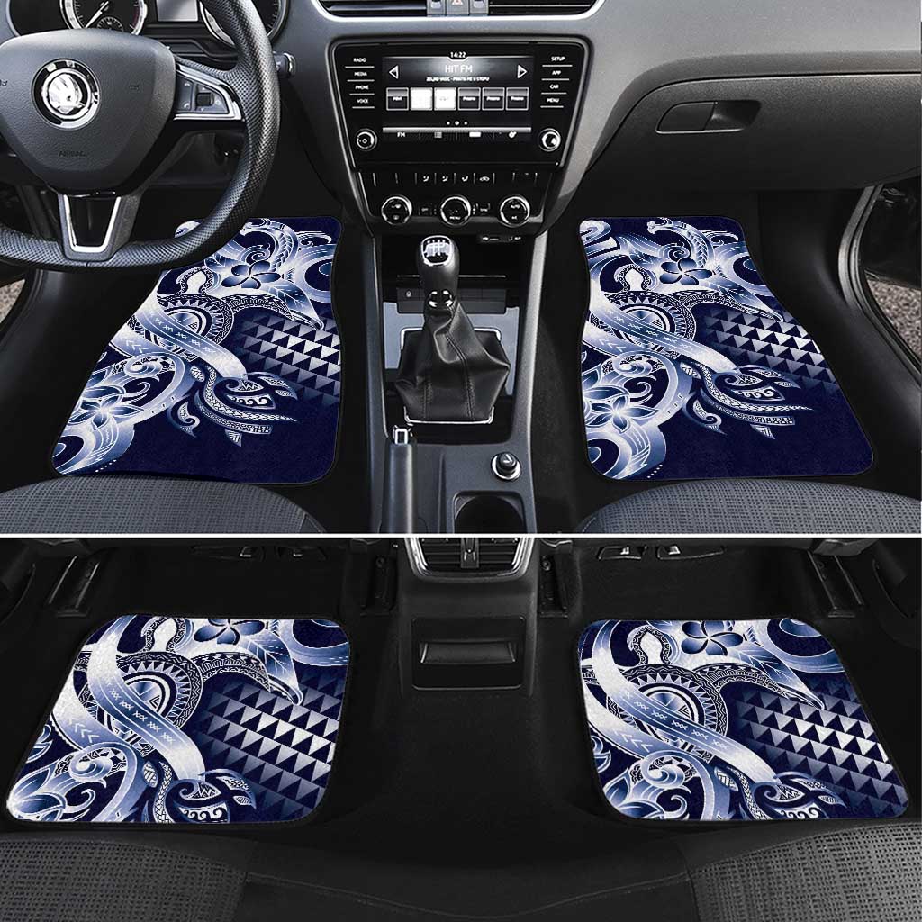 Aloha Blue Tribal Honu Tattoo Car Mats LT9 Set 4pcs Blue - Polynesian Pride