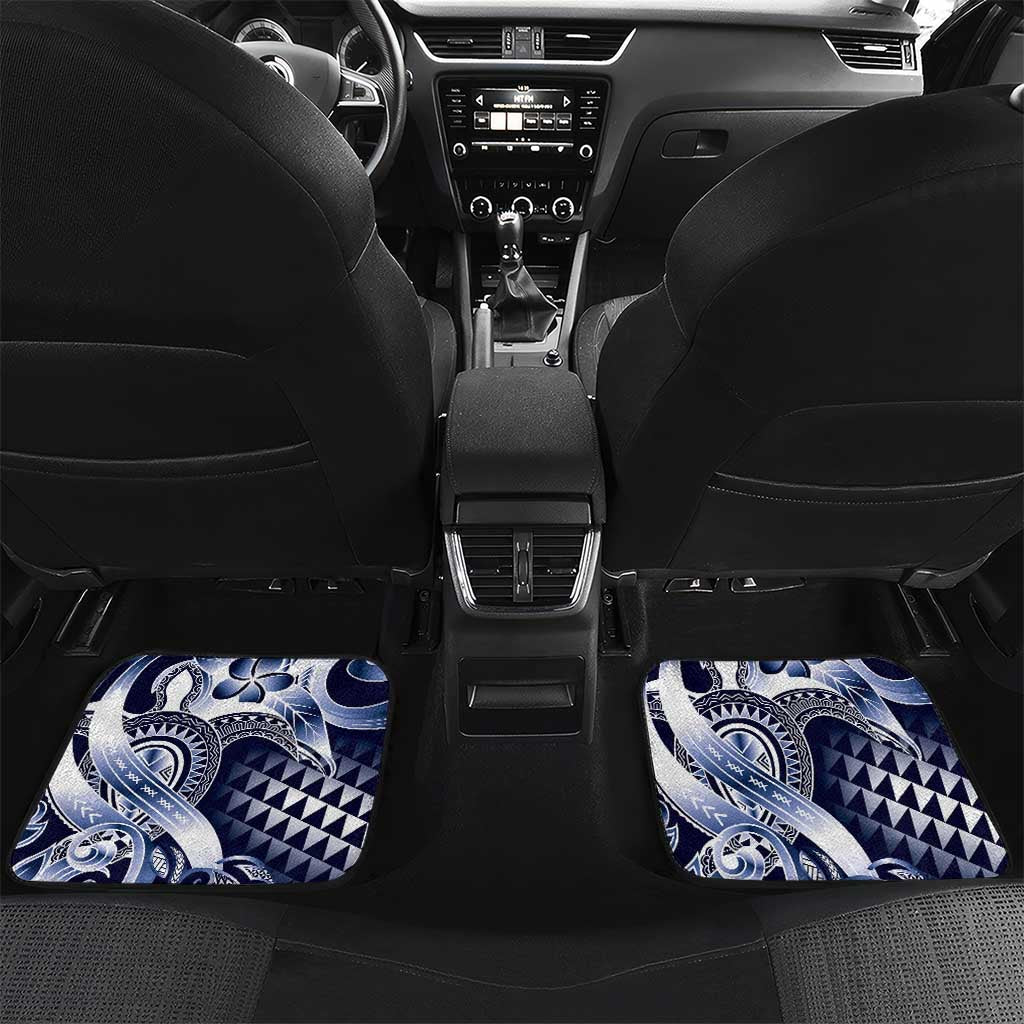Aloha Blue Tribal Honu Tattoo Car Mats LT9 Set 2pcs - Back Blue - Polynesian Pride