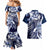 Aloha Blue Tribal Honu Tattoo Couples Matching Mermaid Dress and Hawaiian Shirt