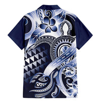 Aloha Blue Tribal Honu Tattoo Family Matching Mermaid Dress and Hawaiian Shirt