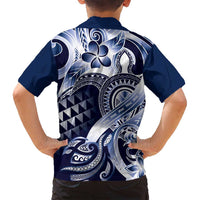 Aloha Blue Tribal Honu Tattoo Family Matching Puletasi and Hawaiian Shirt LT9 - Polynesian Pride