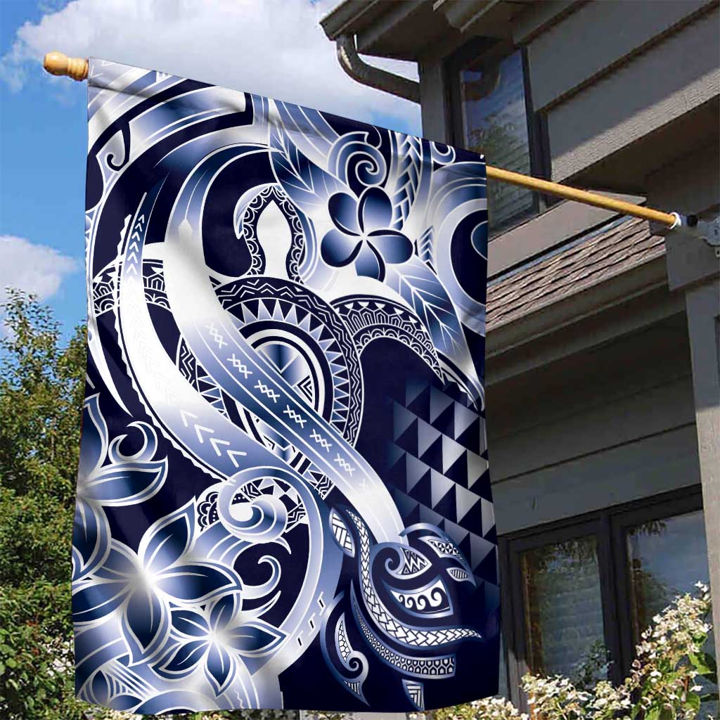 Aloha Blue Tribal Honu Tattoo Garden Flag LT9 - Polynesian Pride