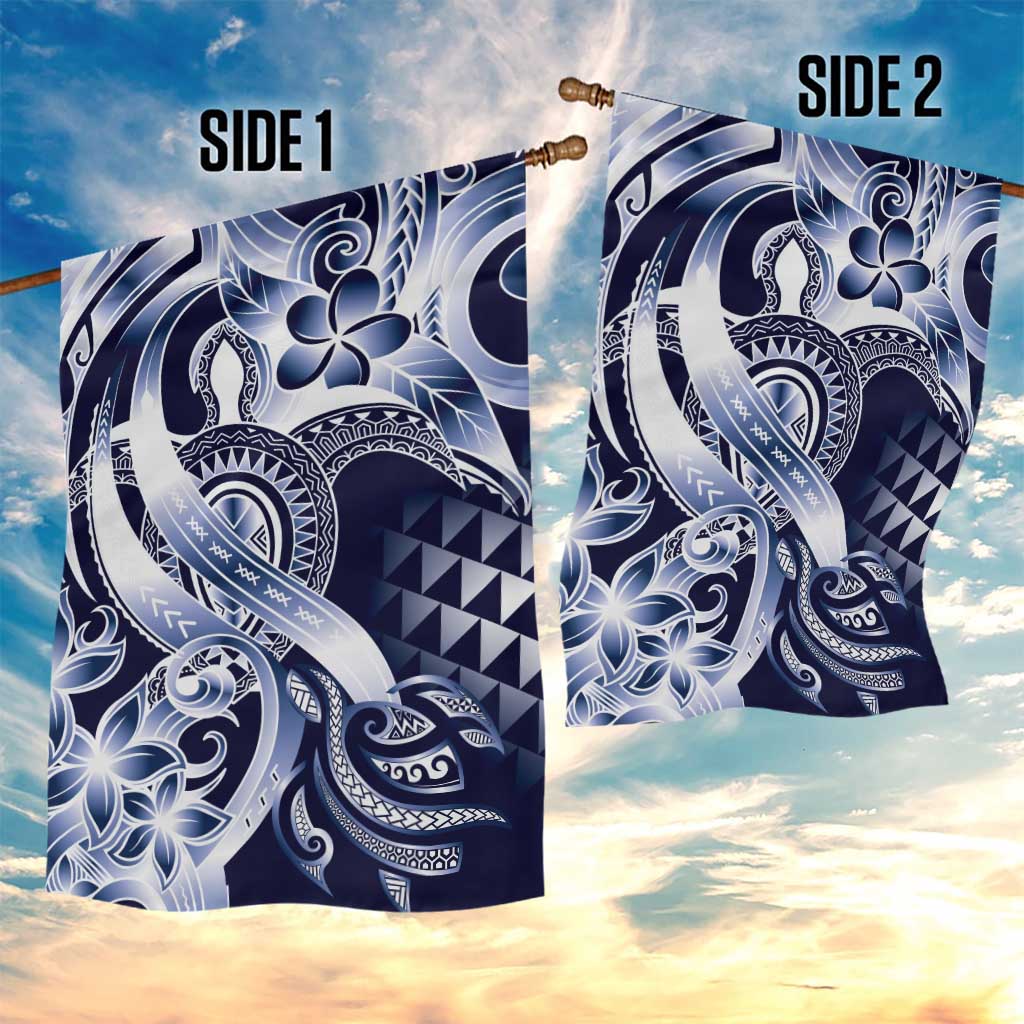 Aloha Blue Tribal Honu Tattoo Garden Flag LT9 - Polynesian Pride