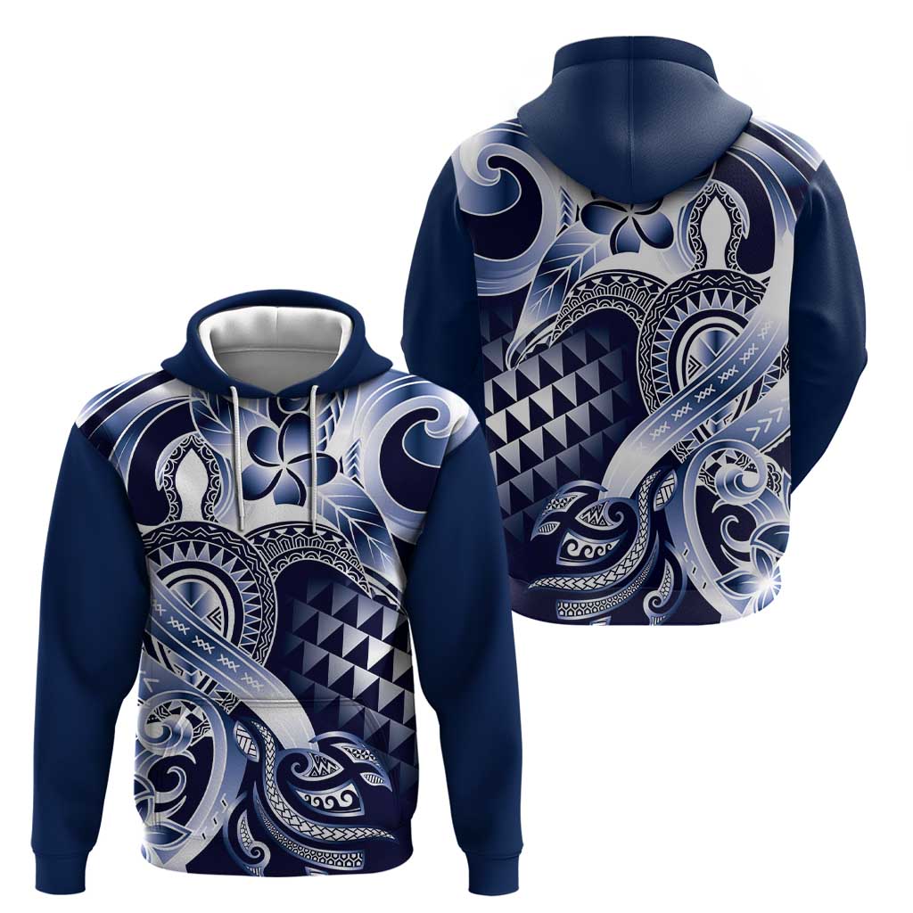 Aloha Blue Tribal Honu Tattoo Hoodie