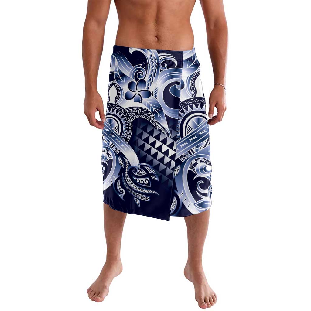 Aloha Blue Tribal Honu Tattoo Lavalava